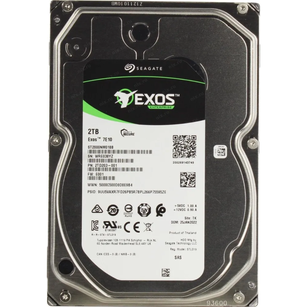 Seagate Exos 7E10 2TB SAS Enterprise Hard Drive (ST2000NM018B)