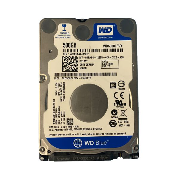 WD Blue 500GB 2.5" 5400 RPM SATA Hard Drive (KRH94)