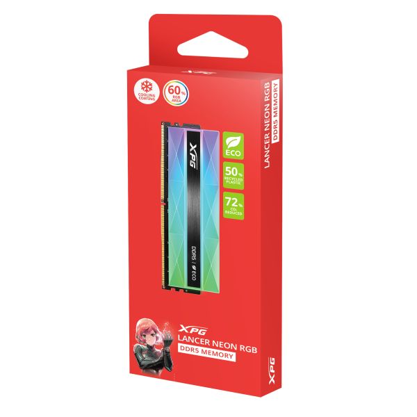 XPG LANCER NEON RGB geheugenmodule 16 GB 1 x 16 GB DDR5 288-pin DIMM ECC (AX5U6400C3216G-CLANRSG)