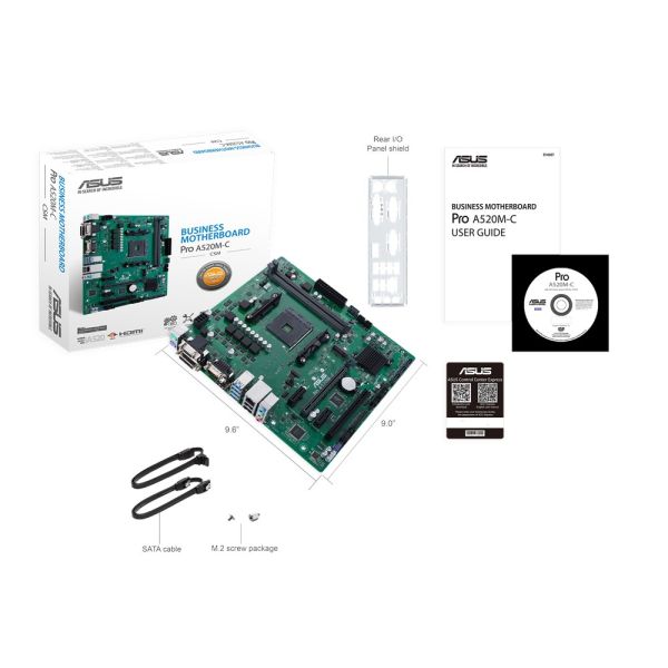 ASUS Pro A520M-C/CSM AMD A520 Socket AM4 micro ATX (90MB1550-M0EAYC)