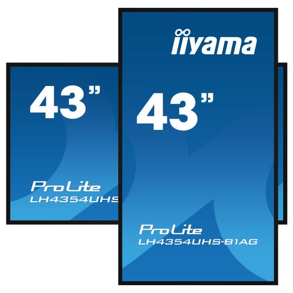 iiyama LH4354UHS-B1AG beeldkrant Digitale signage flatscreen 108 cm (42.5") LCD Wifi 500 cd/m² 4K Ultra HD Zwart Type processor Android 11 24/7 (LH4354UHS-B1AG)