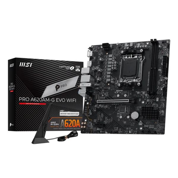 MSI Pro A620AM-G EVO WIFI AMD A620A Socket AM5 micro ATX (7E96-001R)