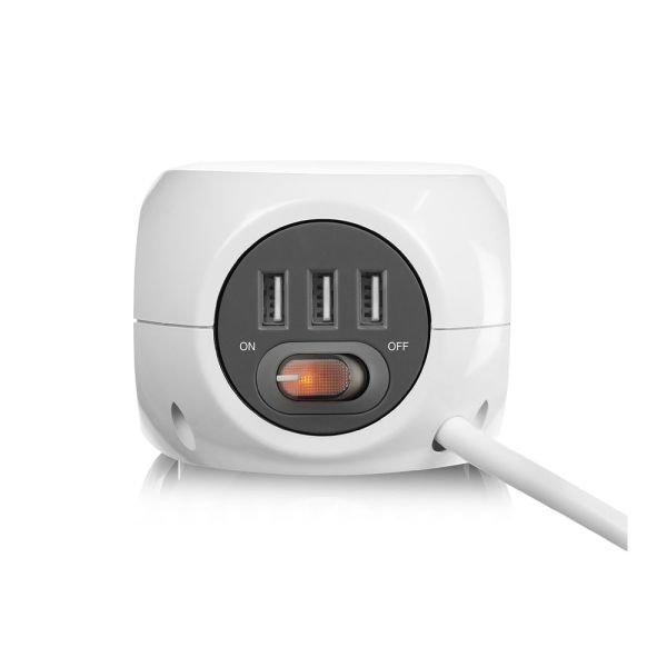 ACT Stekkerdoos cube met 3 stopcontacten, USB-A-poorten, 1,5m (België)