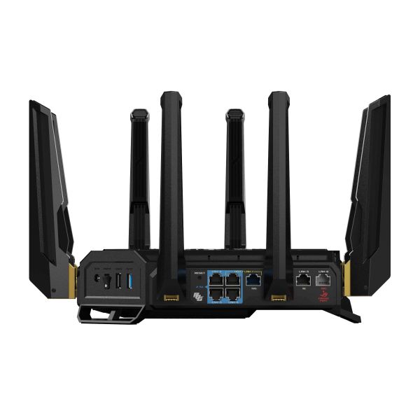 ASUS ROG Rapture GT-BE98 draadloze router 10 Gigabit Ethernet Quad-band (2.4 GHz / 5 GHz-1 / 5 GHz-2 / 6 GHz) Zwart (90IG08F0-MO9A3V) ASUS ROG Rapture GT-BE98 draadloze router 10 Gigabit Ethernet Quad-band (2.4 GHz / 5 GHz-1 / 5 GHz-2 / 6 GHz) Zwart (90IG08F0-MO9A3V)