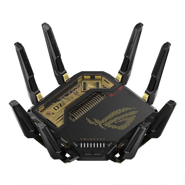 ASUS ROG Rapture GT-BE98 draadloze router 10 Gigabit Ethernet Quad-band (2.4 GHz / 5 GHz-1 / 5 GHz-2 / 6 GHz) Zwart (90IG08F0-MO9A3V) ASUS ROG Rapture GT-BE98 draadloze router 10 Gigabit Ethernet Quad-band (2.4 GHz / 5 GHz-1 / 5 GHz-2 / 6 GHz) Zwart (90IG08F0-MO9A3V)
