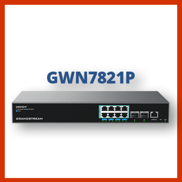 Grandstream GWN7821P 8-Port PoE Switch met 2 SFP+ (GWN7821P)