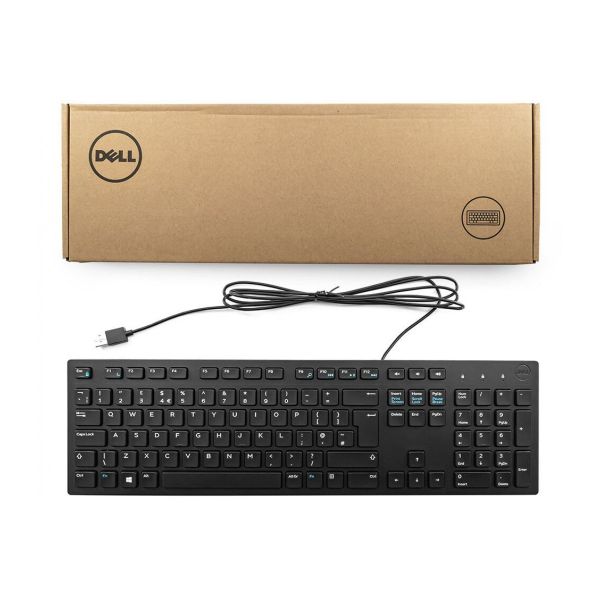 Dell UK, Tastatur, External, USB, Englisch-UK, 105 Tasten, Schwarz, KB216B (8VXM3) (8VXM3)