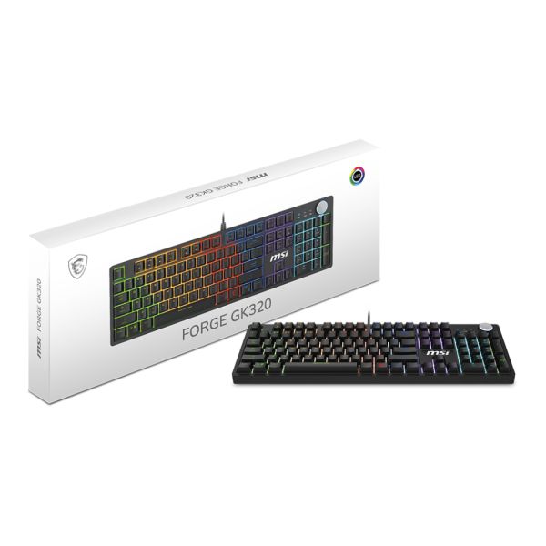 MSI FORGE GK320 RED toetsenbord Gamen USB QWERTY US International Zwart (FORGE GK320 RED US)