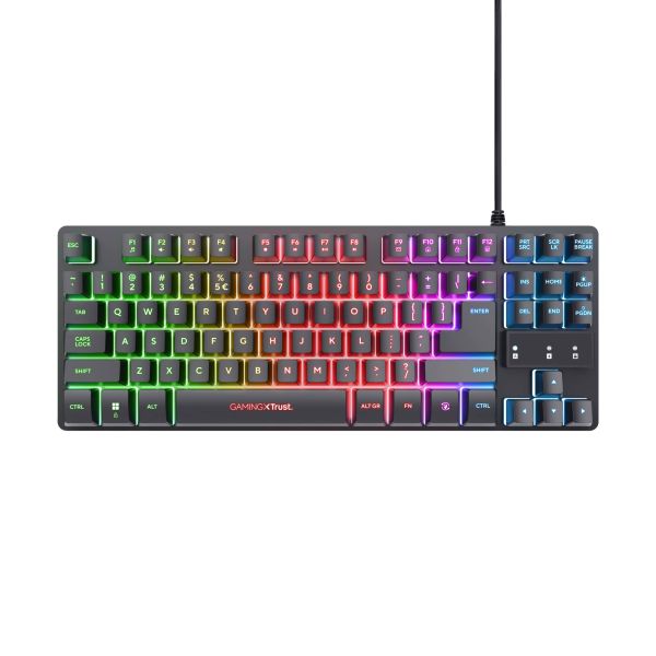 Trust GXT 833 Thado toetsenbord Gamen USB Nederlands Zwart, Zilver