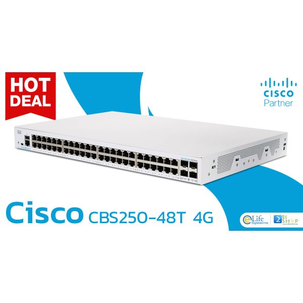 Cisco CBS250 Smart 48-Port GE 4x1G SFP Switch (CBS250-48T-4GEU-RF)
