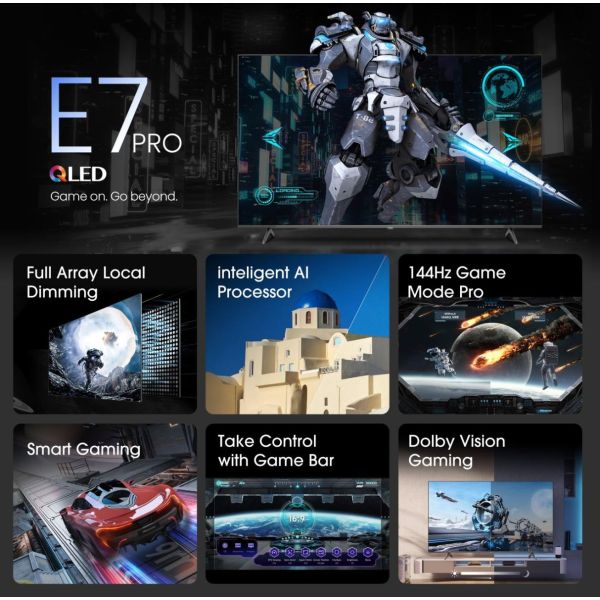 Hisense 55E77NQ PRO 139,7 cm (55") 4K Ultra HD Smart TV Wifi Zwart 450 cd/m² (55E77NQ PRO)