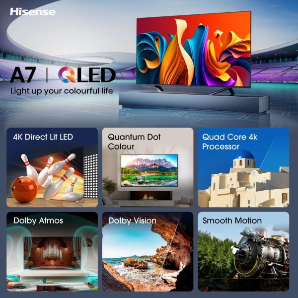 Hisense 65A7NQ 165,1 cm (65") 4K Ultra HD Smart TV Wifi Grijs 300 cd/m² (65A7NQ)