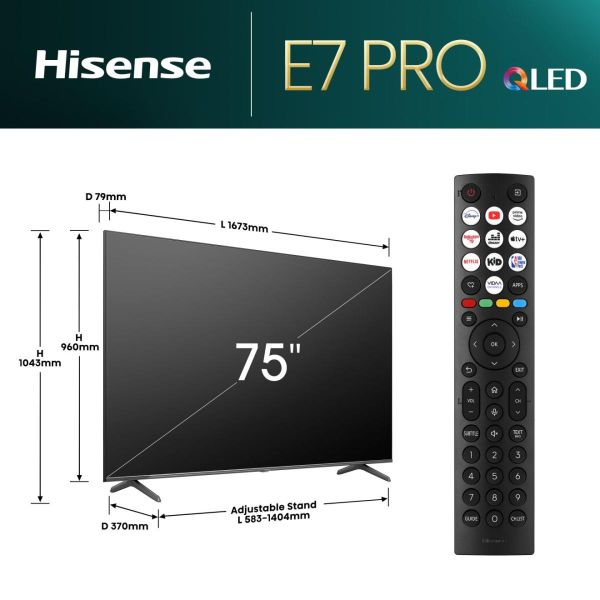 Hisense 65E77NQ PRO 165,1 cm (65") 4K Ultra HD Smart TV Wifi Zwart 450 cd/m² (65E77NQ PRO)