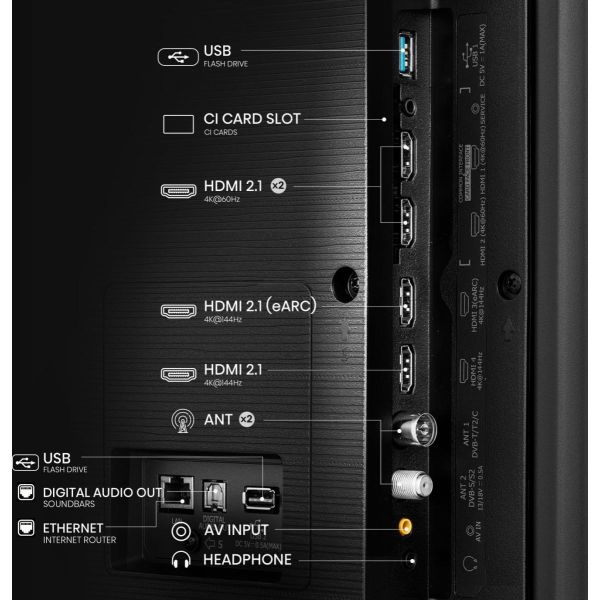 Hisense 65U7NQ 165,1 cm (65") 4K Ultra HD Smart TV Wifi Zwart 1500 cd/m² (65U7NQ)