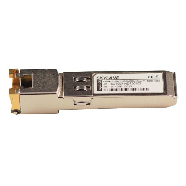 Skylane Optics SFP copper transceiver module gecodeerd voor Brocade E1MG-TX (SGT00P10DR03729)