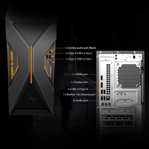 ASUS TUF Gaming T500 TM500MH-0R5220032W AMD Ryzen™ 5 220 16 GB DDR5-SDRAM 1 TB SSD NVIDIA GeForce RTX 5060 Windows 11 Home Mini Tower PC Grijs (90PF0662-M003L0)