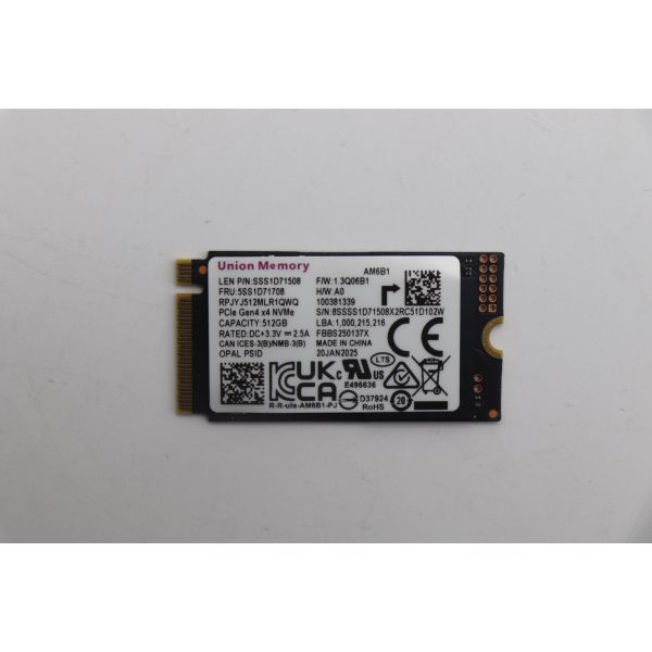 Lenovo 256GB M.2 2242 PCIe 4.0 SSD with OPAL encryption (5SS0W79573)