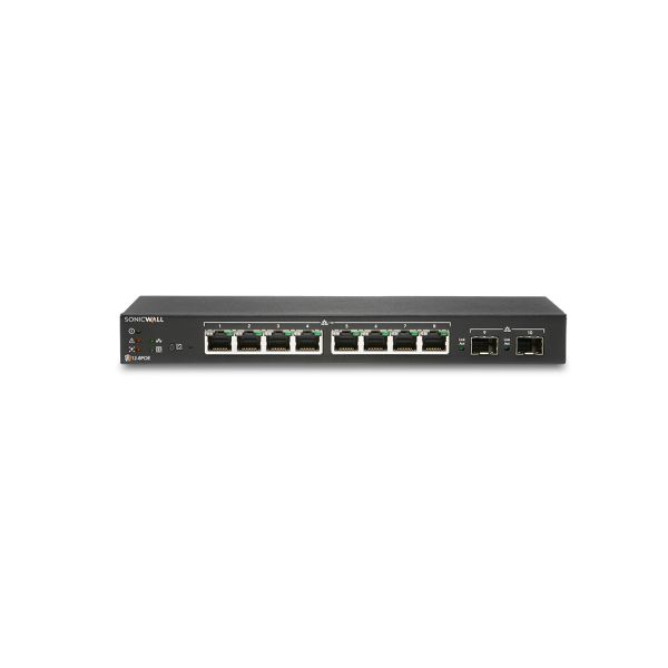SonicWall SWS12-8POE Managed L2 Gigabit Ethernet (10/100/1000) Power over Ethernet (PoE) Zwart (02-SSC-2463)
