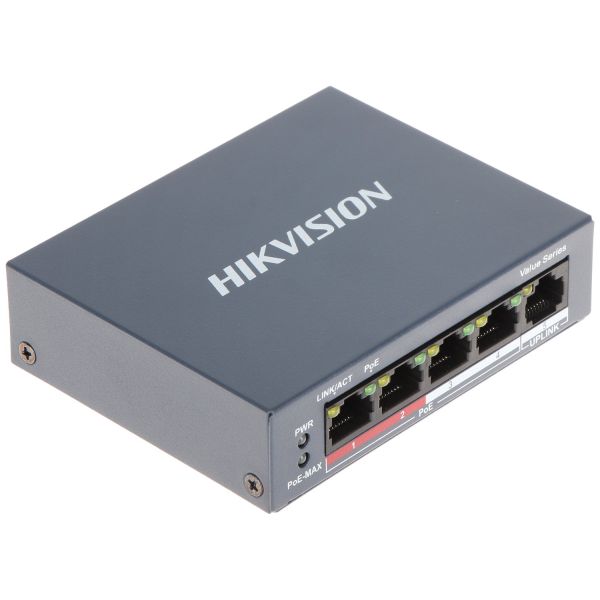 Hikvision DS-3E0105P-E(B) 4 Port Fast Ethernet Unmanaged POE Switch (DS-3E0105P-E(B))