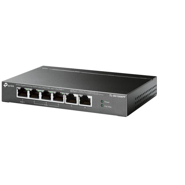 TP-Link TL-SG1006PP netwerk-switch Unmanaged Gigabit Ethernet (10/100/1000) Power over Ethernet (PoE) Grijs (SG1006PP)