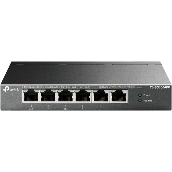 TP-Link TL-SG1006PP netwerk-switch Unmanaged Gigabit Ethernet (10/100/1000) Power over Ethernet (PoE) Grijs (SG1006PP)