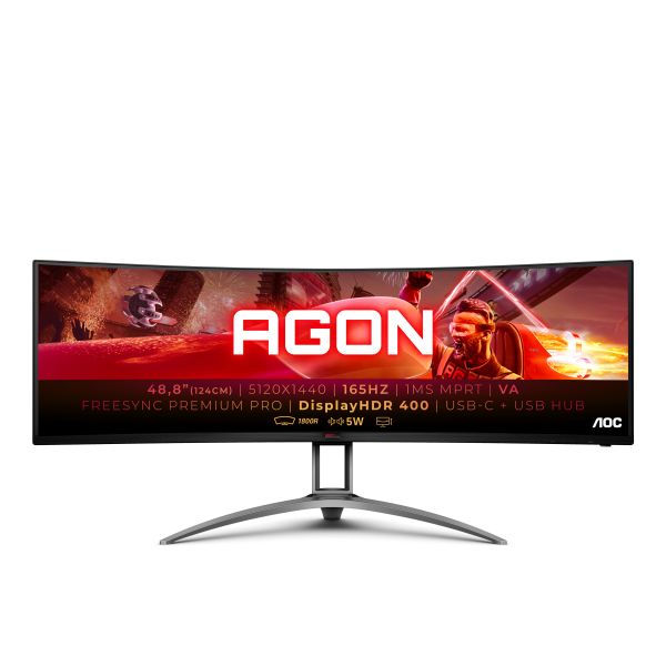 AOC B2 AG493UCX2 computer monitor 124 cm (48.8") 5120 x 1440 Pixels Quad HD LED Zwart (AG493UCX2)