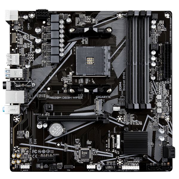 GIGABYTE A520M DS3H WIFI6E AMD A520 Socket AM4 micro ATX (A520M DS3H WF6E) GIGABYTE A520M DS3H WIFI6E AMD A520 Socket AM4 micro ATX (A520M DS3H WF6E)
