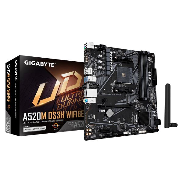 GIGABYTE A520M DS3H WIFI6E AMD A520 Socket AM4 micro ATX (A520M DS3H WF6E)