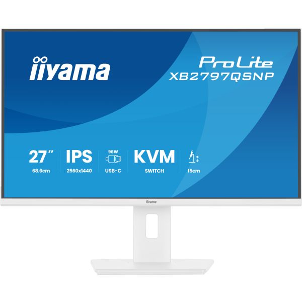 iiyama ProLite XB2797QSNP-W1 27" IPS LCD computer monitor 68,6 cm (27") 2560 x 1440 Pixels Quad HD Wit (XB2797QSNP-W1)