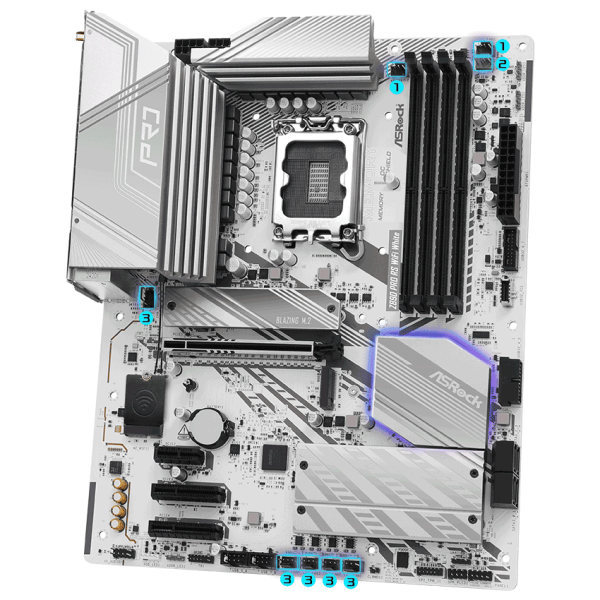 ASRock MB Sc LGA1851 Z890 PRO-A WIFI - Intel Z890 - 4xDDR5 - 1xDP - 1xHDMI - 1xThunderbolt - WI-FI (Z890PRO-AWIFI)