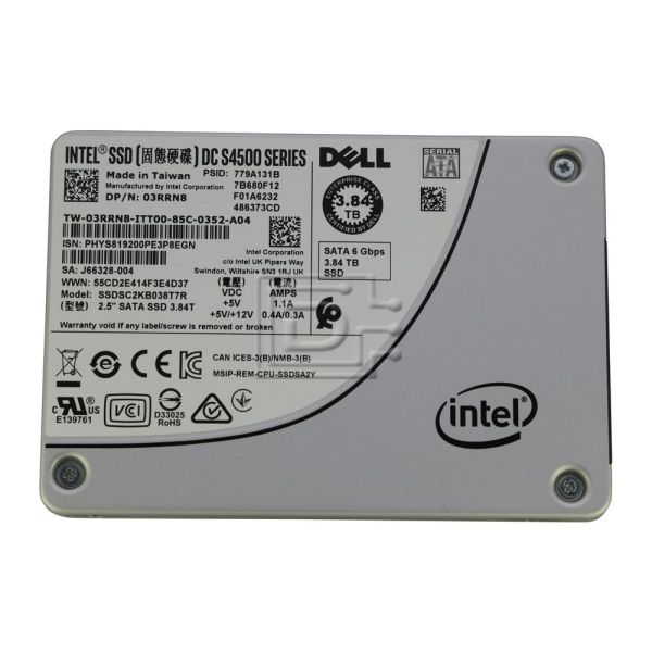 Dell 3.8TB, SSD, 512e, SATA, 2.5 (3RRN8)