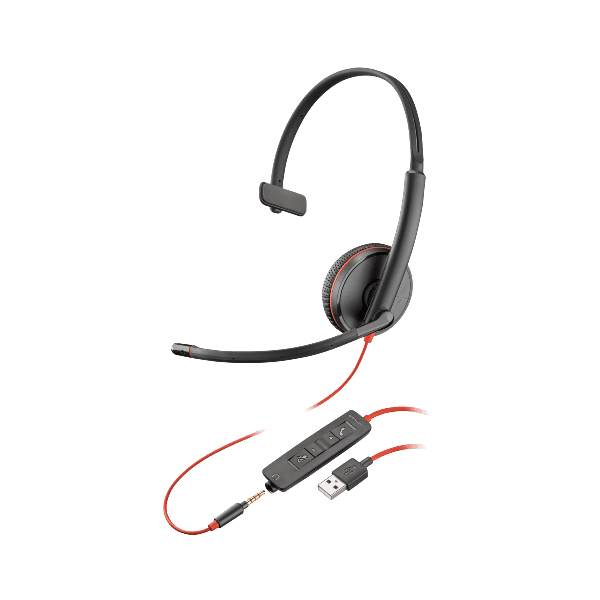 HP Poly Blackwire 3215 USB-A Mono Wired Headset (80S06A6)