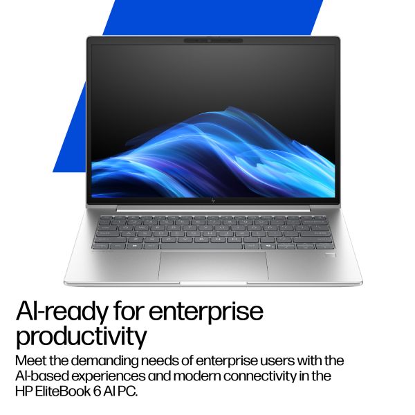 HP EliteBook 6 G1i 14 AI PC Intel Core Ultra 5 235U Laptop 35,6 cm (14") WUXGA 16 GB DDR5-SDRAM 512 GB SSD Wi-Fi 6E (802.11ax) Windows 11 Pro Zilver (DL5W6ET#ABH)