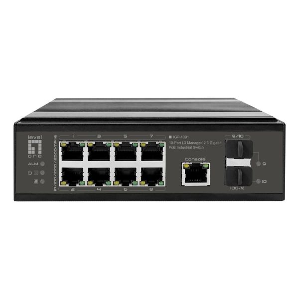 LevelOne IGP-1091 Managed L3 2.5G Ethernet (100/1000/2500) Power over Ethernet (PoE) Bureaublad-/wandmontage Zwart (IGP-1091)