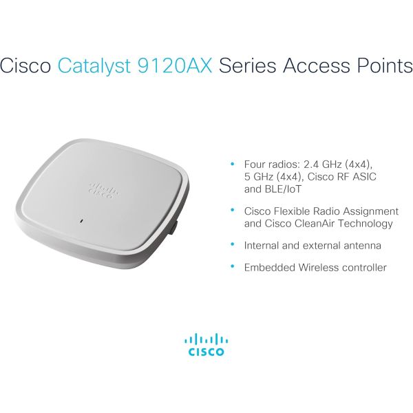 Cisco Catalyst 9120AXE Access Point met Embedded Wireless Controller (C9120AXE-EWC-E-RF)