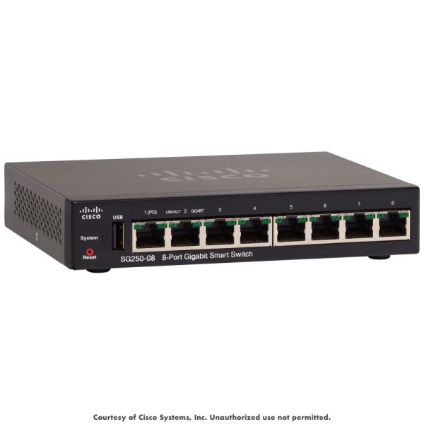 Cisco SG250-08 8-Port Gigabit Smart Switch (SG250-08-K9-EU-RF)