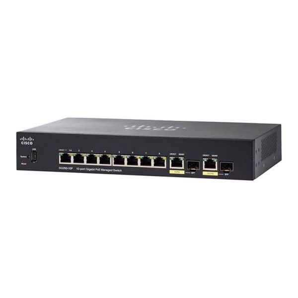 Cisco SG350-10MP 10-Port Gigabit PoE Managed Switch (SG350-10MP-K9UK-RF)