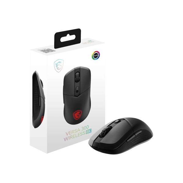 MSI VERSA 300 WIRELESS 8K muis Gamen Ambidextrous RF Wireless + Bluetooth + USB Type-A Optisch 2600 DPI (VERSA 300 W 8K)