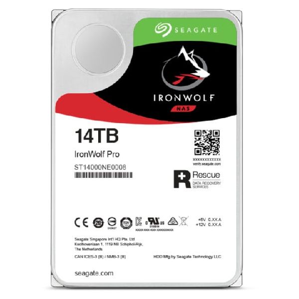 Seagate IronWolf Pro ST14000NT001 interne harde schijf 14 TB 7200 RPM 256 MB 3.5" (ST14000NT001)