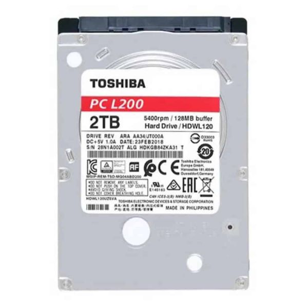 Toshiba L200 Laptop PC - Pevný disk - 2 TB - interní - 2.5 - SATA 6Gb/s - 5400 ot/min. - (HDWL120UZSVA)