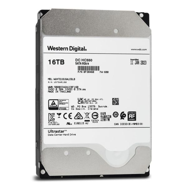 Western Digital ULTRSTAR DC HC550 16TB 3.5 SATA ISE 512M (0F38460)
