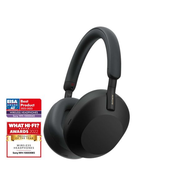Sony WH-1000XM5 Hoofdtelefoons Bedraad en draadloos Hoofdband Oproepen/muziek Bluetooth Zwart (WH1000XM5B.CE7)