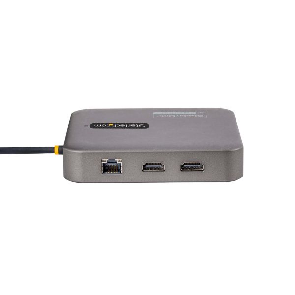 StarTech.com USB C Multiport Adapter, Dual HDMI Video, 4K 60Hz, 2-Port 10Gbps USB 3.1 Hub, 100W USB PD Passthrough, GbE, SD, 30cm Kabel, USB-C Mini Dock, Laptop Docking Station, Multiport Display Adapter (102B-USBC-MULTIPORT)