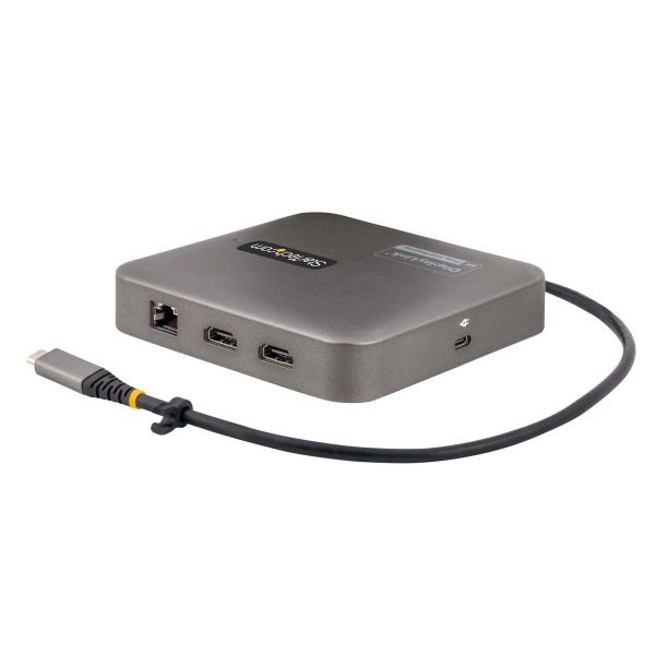 StarTech.com USB C Multiport Adapter, Dual HDMI Video, 4K 60Hz, 2-Port 10Gbps USB 3.1 Hub, 100W USB PD Passthrough, GbE, SD, 30cm Kabel, USB-C Mini Dock, Laptop Docking Station, Multiport Display Adapter (102B-USBC-MULTIPORT)