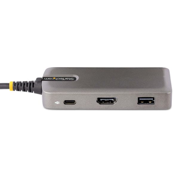 StarTech.com USB-C Multiport Adapter, 4K 60Hz HDMI w/HDR, 3-Port USB Hub, 100W Power Delivery Pass-Through, USB Type C Mini Docking Station, Windows/macOS/ChromeOS/iPadOS/Android (104B-USBC-MULTIPORT)