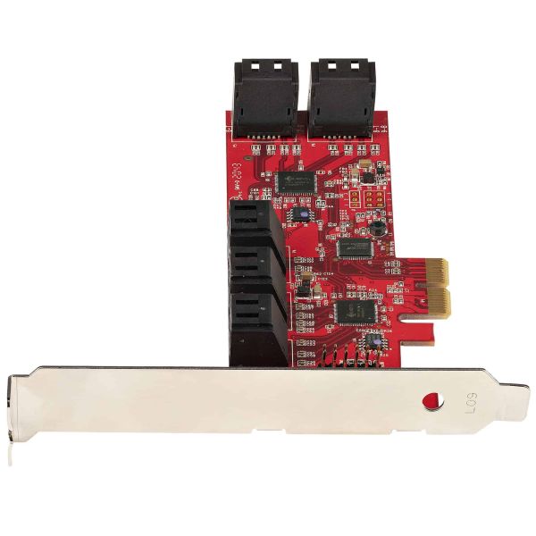 StarTech.com SATA PCIe Kaart, 10 Port PCIe SATA Uitbreidingskaart, 6Gbps, Low/Full Profile, Stacked SATA Connectors, ASM1062 Non-Raid, PCI Express naar SATA Converter/Adapter (10P6G-PCIE-SATA-CARD)