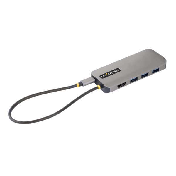 StarTech.com USB C Multiport Adapter, 4K 60Hz HDMI Video, 3 Port 5Gbps USB-A Hub, 100W USB Power Delivery Pass-Through, GbE, SD/MicroSD, 30cm Kabel, Travel Dock, Laptop Docking Station (115B-USBC-MULTIPORT) StarTech.com USB C Multiport Adapter, 4K 60Hz HDMI Video, 3 Port 5Gbps USB-A Hub, 100W USB Power Delivery Pass-Through, GbE, SD/MicroSD, 30cm Kabel, Travel Dock, Laptop Docking Station (115B-USBC-MULTIPORT)