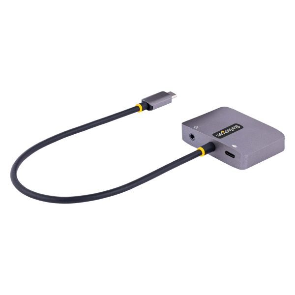 StarTech.com USB C HDMI VGA Adapter, USB C Multiport Video Adapter met HDMI, VGA en 3.5mm Audio, HDMI 4K 60Hz HDR, 100W PD 3.0, Thunderbolt 3/4 Compatibel, USB C Travel Adapter (122-USBC-HDMI-4K-VGA)