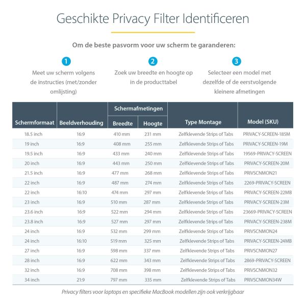 StarTech.com Monitor Privacy Filter voor 23,8" PC Scherm - Privacy Film voor Computerscherm - Schermbeveiliger met +/- 30° Kijkhoek en Reductie Blauw Licht - 16:9 Widescreen - Mat/Glanzend (21050-PC-SERIAL-CARD)