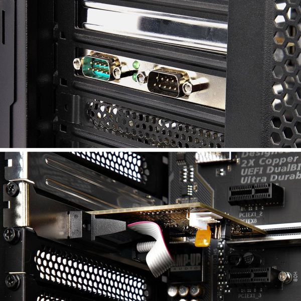 StarTech.com 2-Port PCI Express Seriële Interface Kaart, Dual Port PCIe naar RS232 (DB9) Seriële Kaart, 16C1050 UART, Low/Full Profile Beugels, COM Retentie, Voor Windows/Linux (21050-PC-SERIAL-LP)